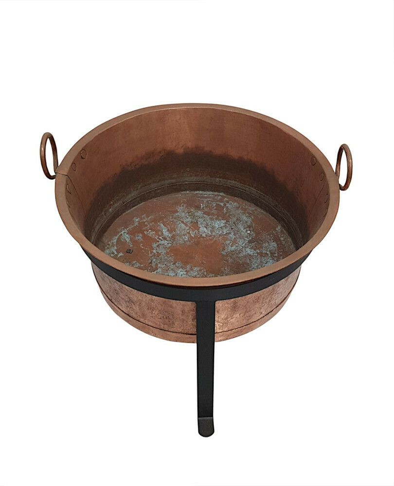 A Very Rare 19th Century Large Copper Log Bucket photo 1400.0140000000001