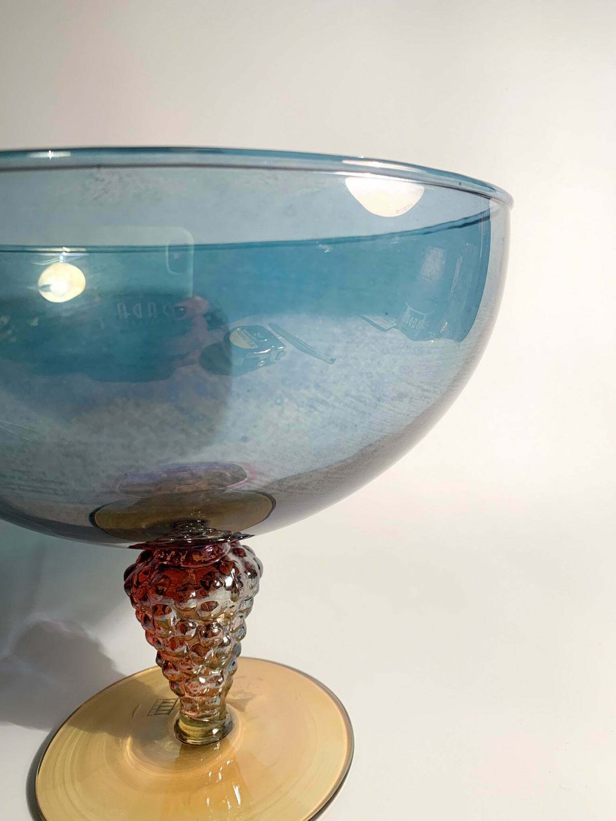 Hand Blown Glass Centerpiece By Pitti Studio From The 1980s photo furniture