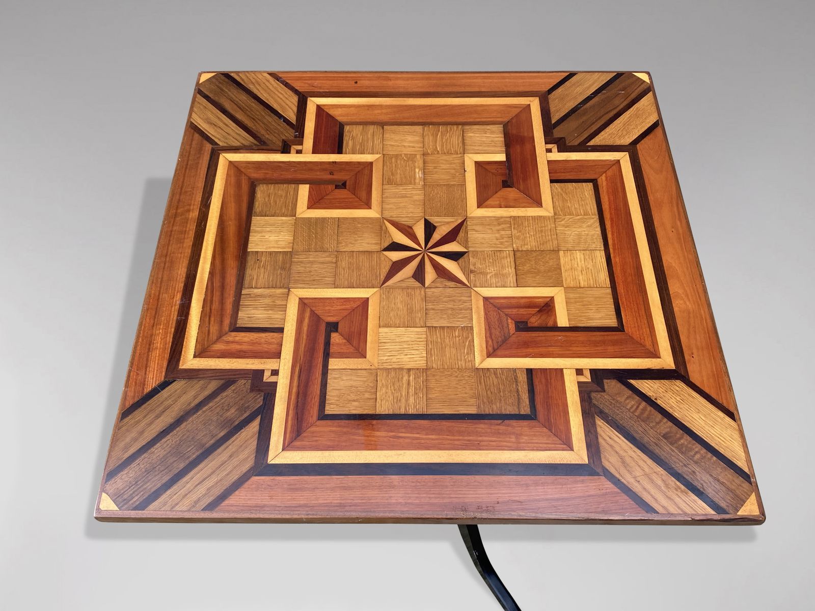 19th Century Pair Of Geometric Parquetry Inlay Occasional Tables photo Furniture