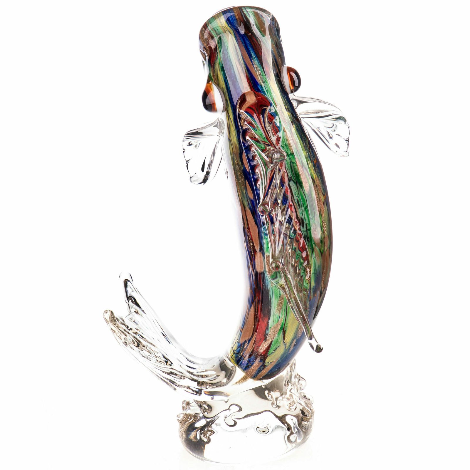 Handcrafted Maurano Stil Glass Fish Sculpture photo furniture