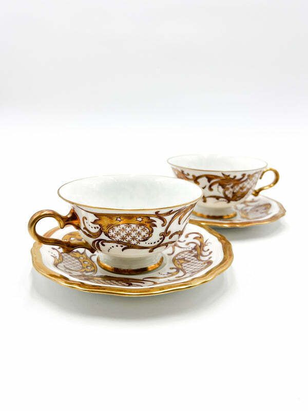 Twelve Tea/Coffee Service In Red And Gold Rosenthal Porcelain