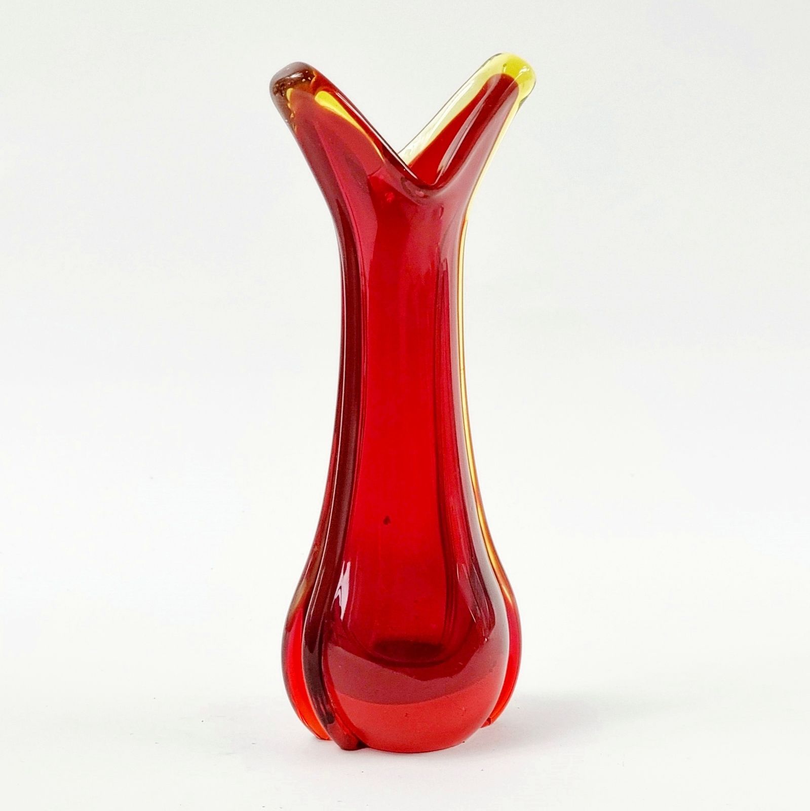 Mid Century Sommerso Murano Glazen Vaas Van Flavio Poli Voor Seguso, Murano, Italië, Jaren 1960