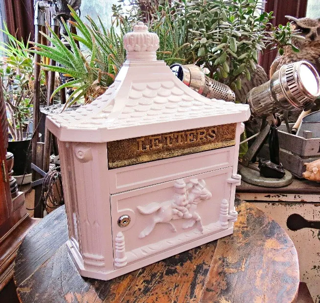 Vintage Victorian Style White Post Box