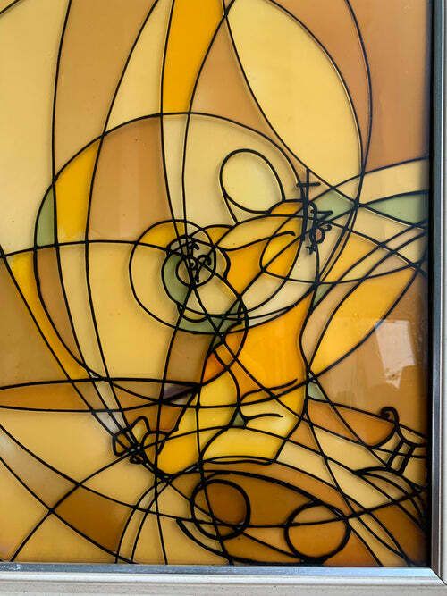 Cloisonnè Painting On Methacrylate Depicting The Birth Theme Of Aquarius 1982 photo vinterior