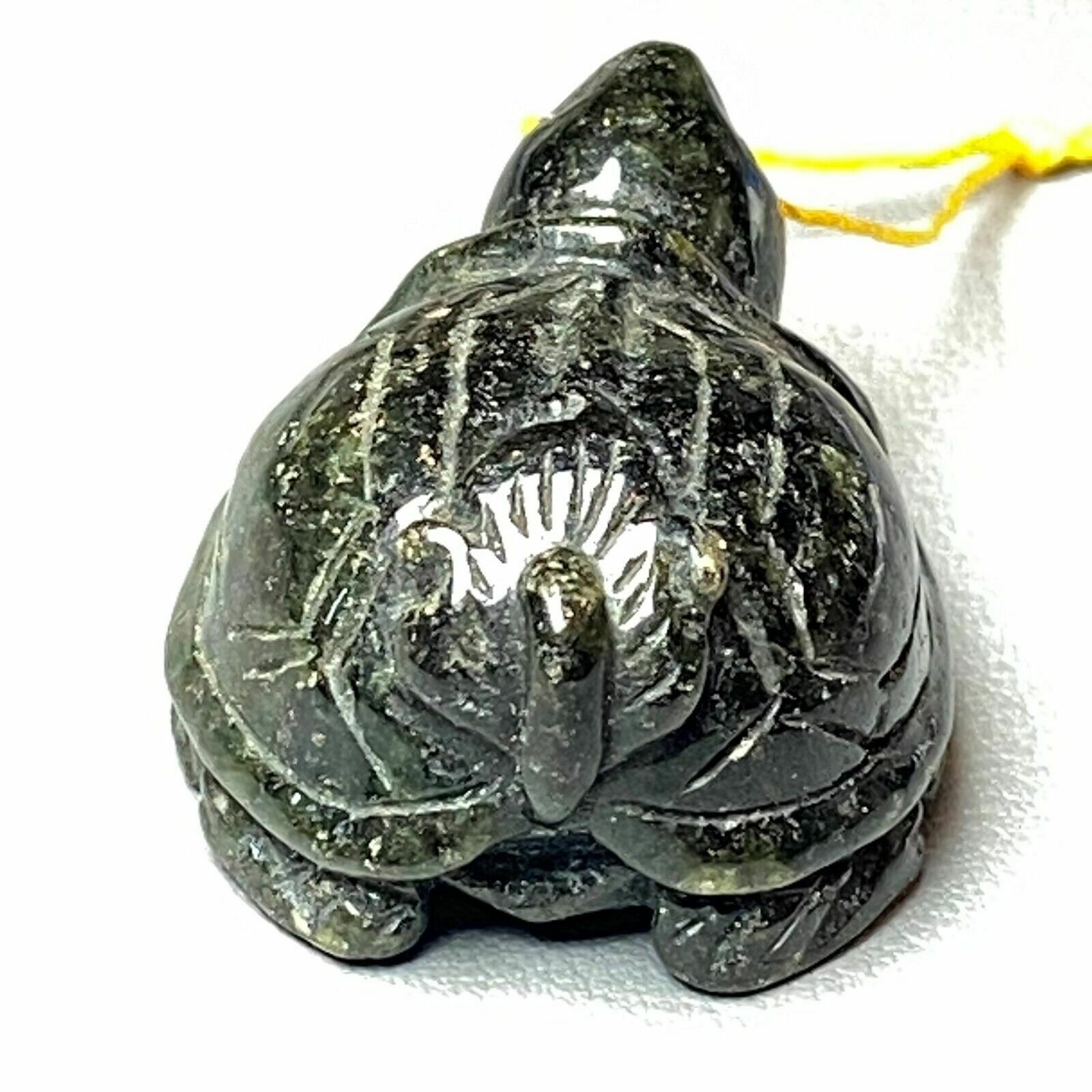 Antique Chinese Natural Ink Green Jadeite Jade Carved Turtle Amulet Statue photo 90.0