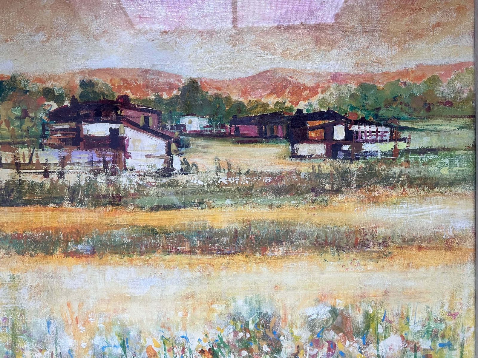 Oil Painting On Canvas "Summer" By Giorgio Chiarini Boddi, 1960s photo furniture