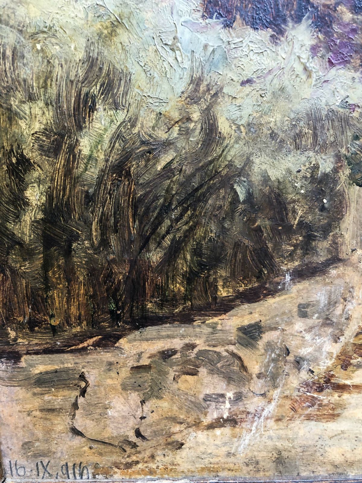 Oil Painting On Canvas From 1916 photo furniture