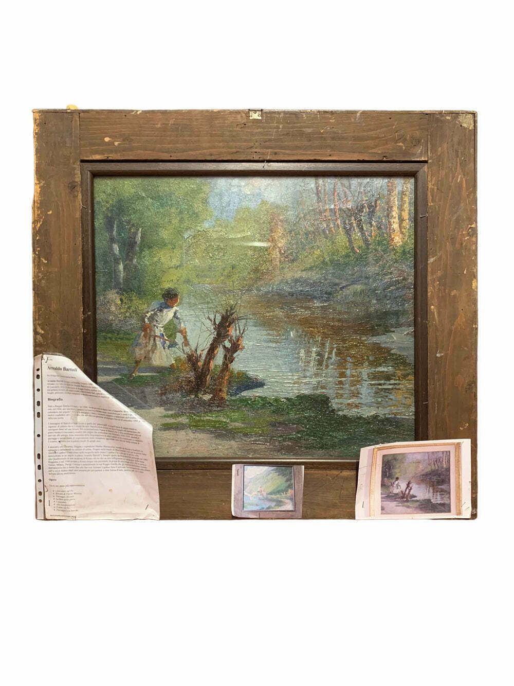 Double Oil Painting On Canvas By Arnaldo Bartoli, 1950s photo furniture