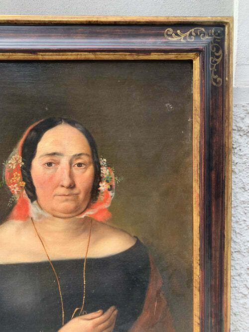 Oil Painting On Canvas Of A Portrait Of A Lady From 1800 photo 701.25