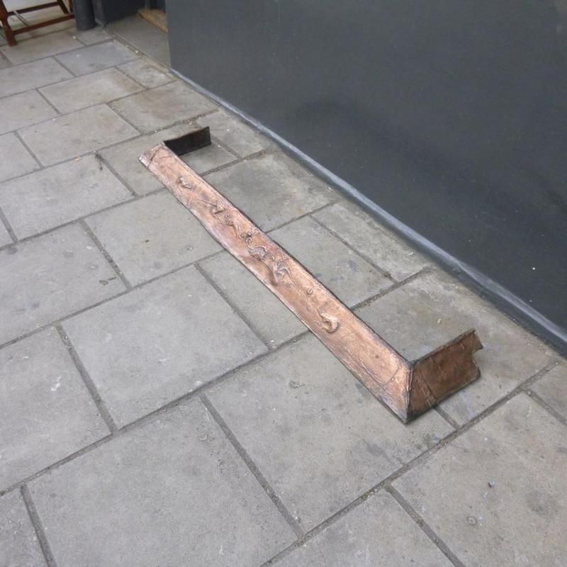Antique Art Nouveau Copper Fireplace Fender photo for sale