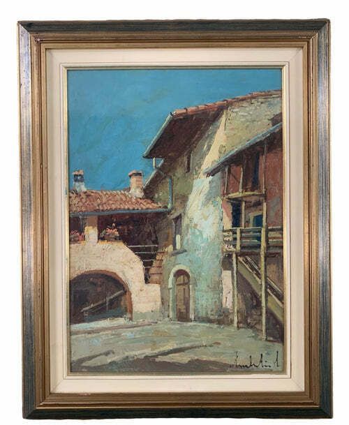 Oil Painting On Canvas By Lamberto Lamberti, 1950s