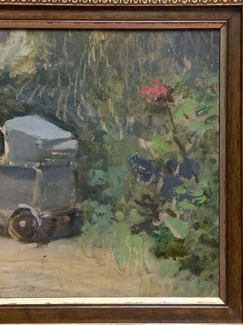 Oil Painting On Canvas By Attilio Melo, 1950s photo Art