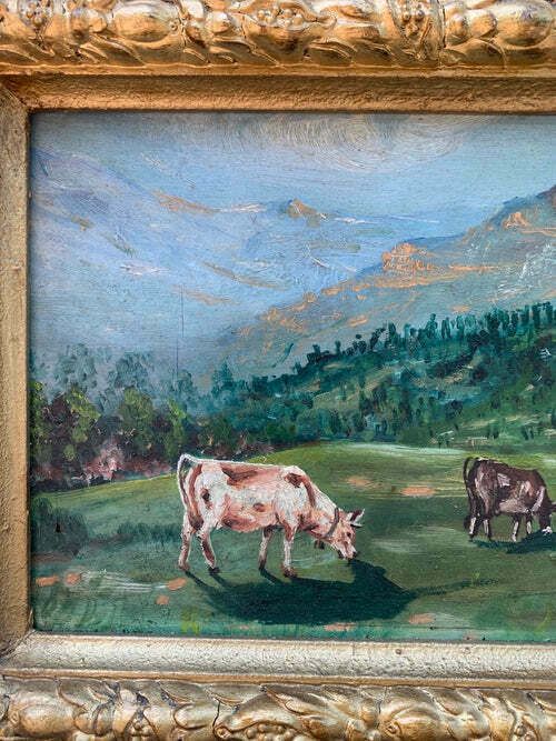 Oil On Canvas Landscape Painting "Oropa" By Roffa From 1933 photo furniture