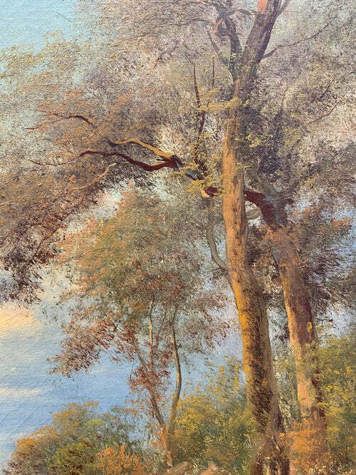 Oil Painting On Canvas Of Autumn Landscape By Henry Markò, Early Twentieth Century photo 2445.0