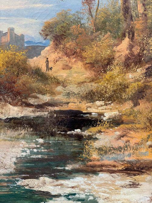 Oil Painting On Canvas Of Autumn Landscape By Henry Markò, Early Twentieth Century photo vinterior