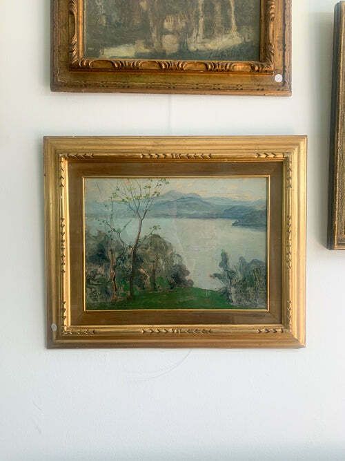 533.75 Oil Painting On Canvas Of Landscape By Giovanni Sirombo, 1920s photo