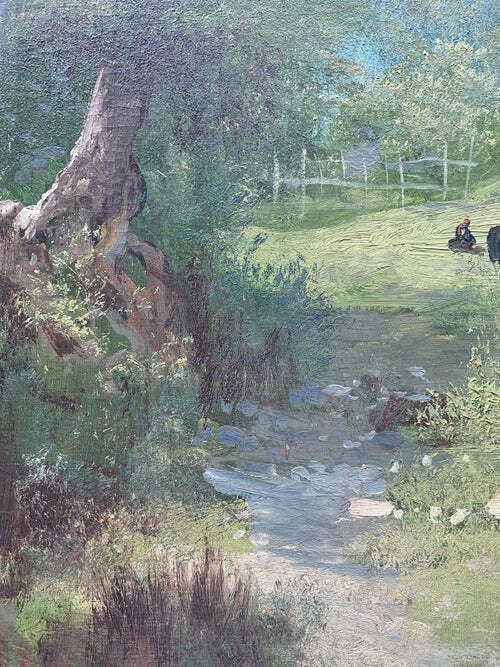 Oil On Canvas Landscape Painting By Henry Markò, Early Twentieth Century photo vinterior