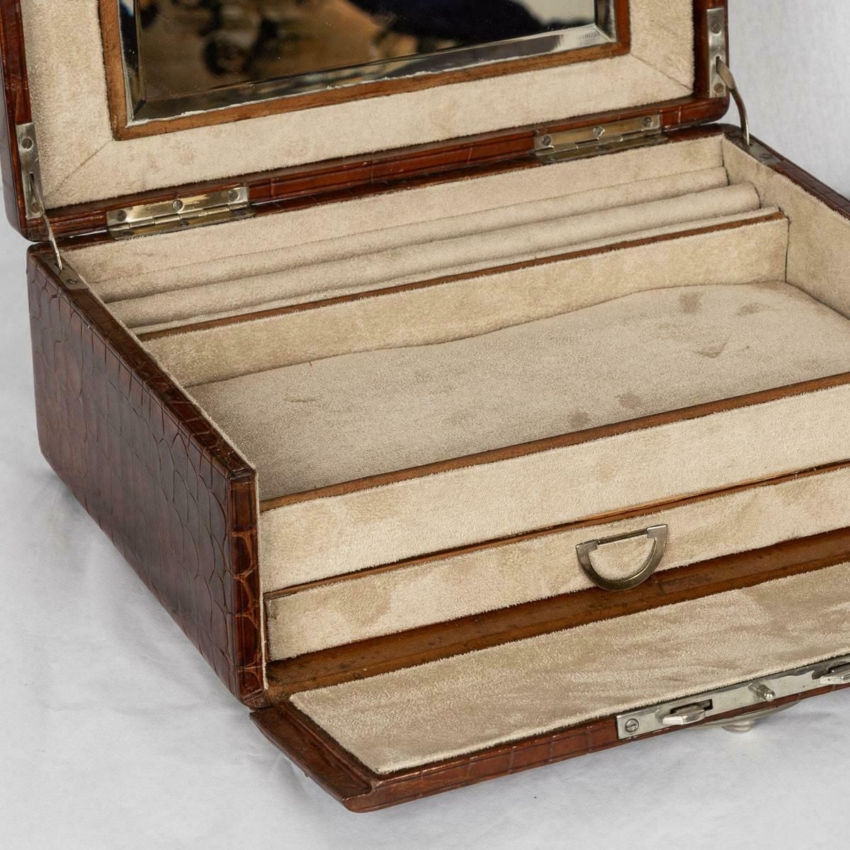 1695.0 20th Century British Made Crocodile Travel Overnight Vanity Case, C.1900 photo