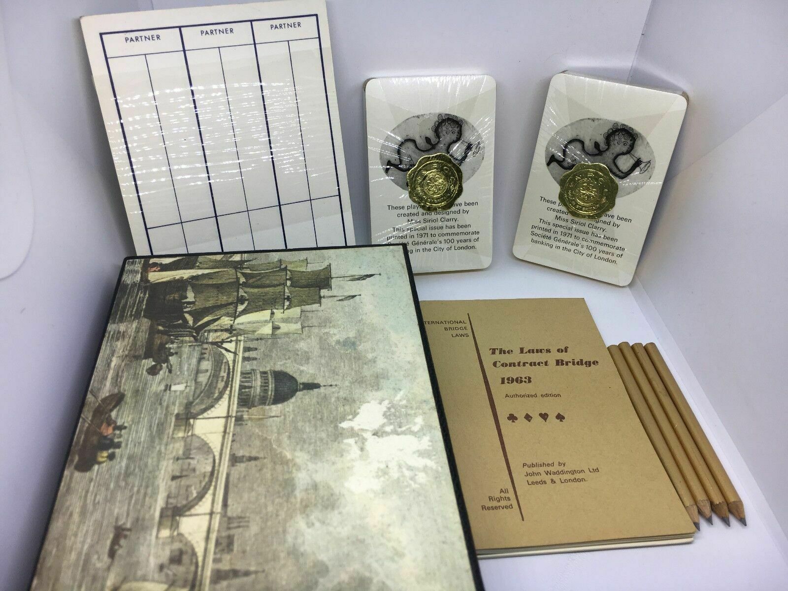 Twin Sealed Siriol Clarry Non Standard Bridge Set 1971 Vintage Playing Cards