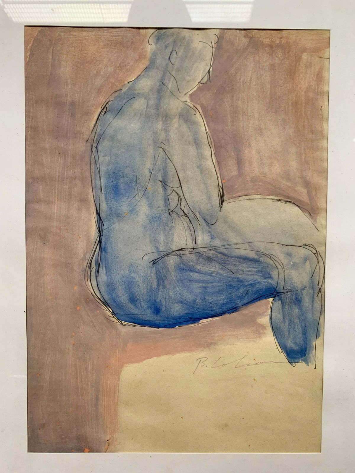 Watercolor Of A Woman's Nude From The 80s photo for sale