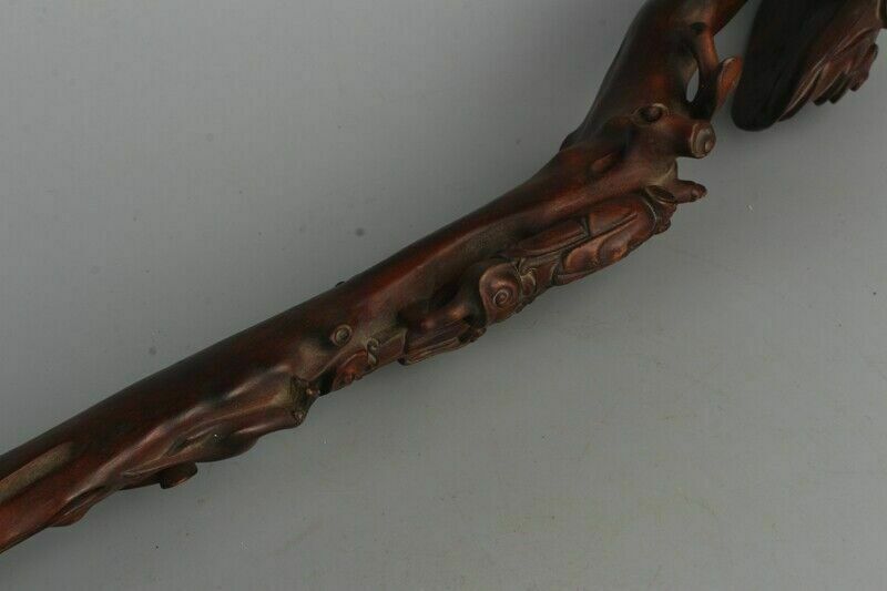 photo for sale Vintage Boxwood "Ruyi" Carved With Three Old Men With A Kid And A Deer