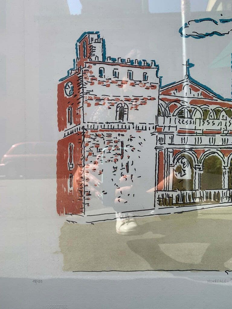 Lithograph "The Cathedral Of Monreale" By Orfeo Tamburi, 1970s photo furniture