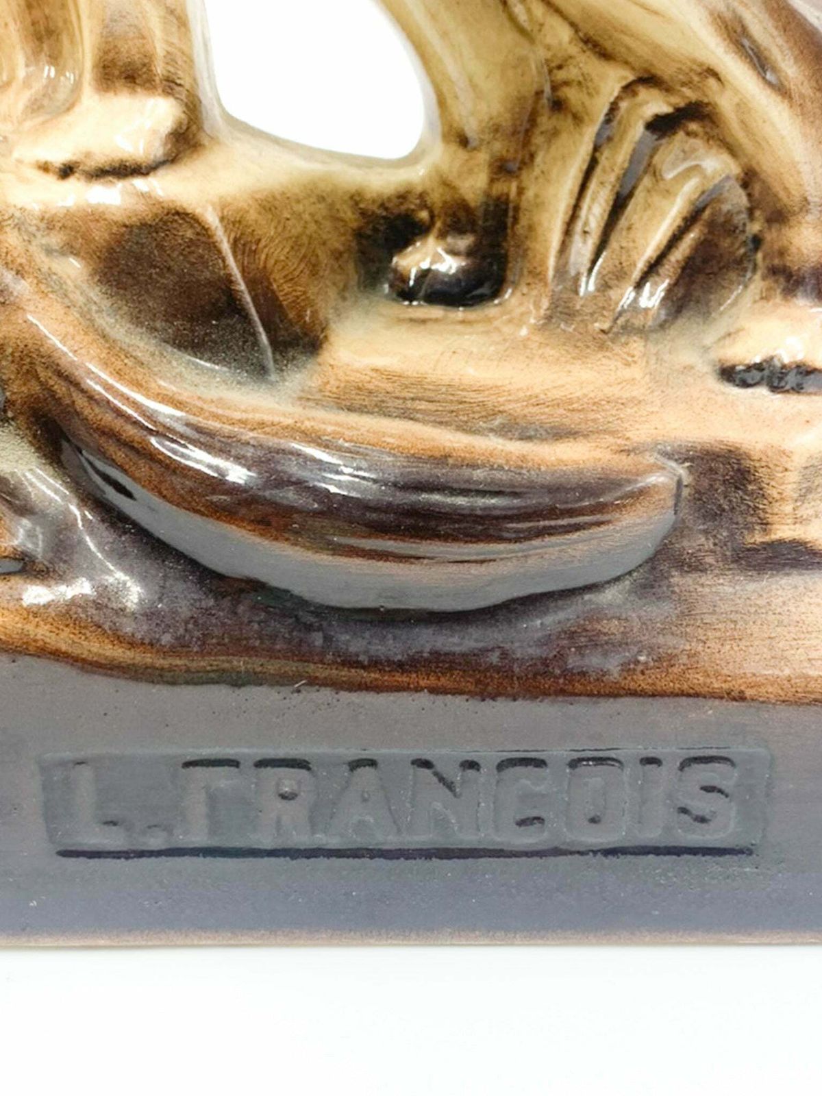 Ceramic Sculpture Of A Pair Of Dogs By Louis Francois Laurin From 1800 photo vintage