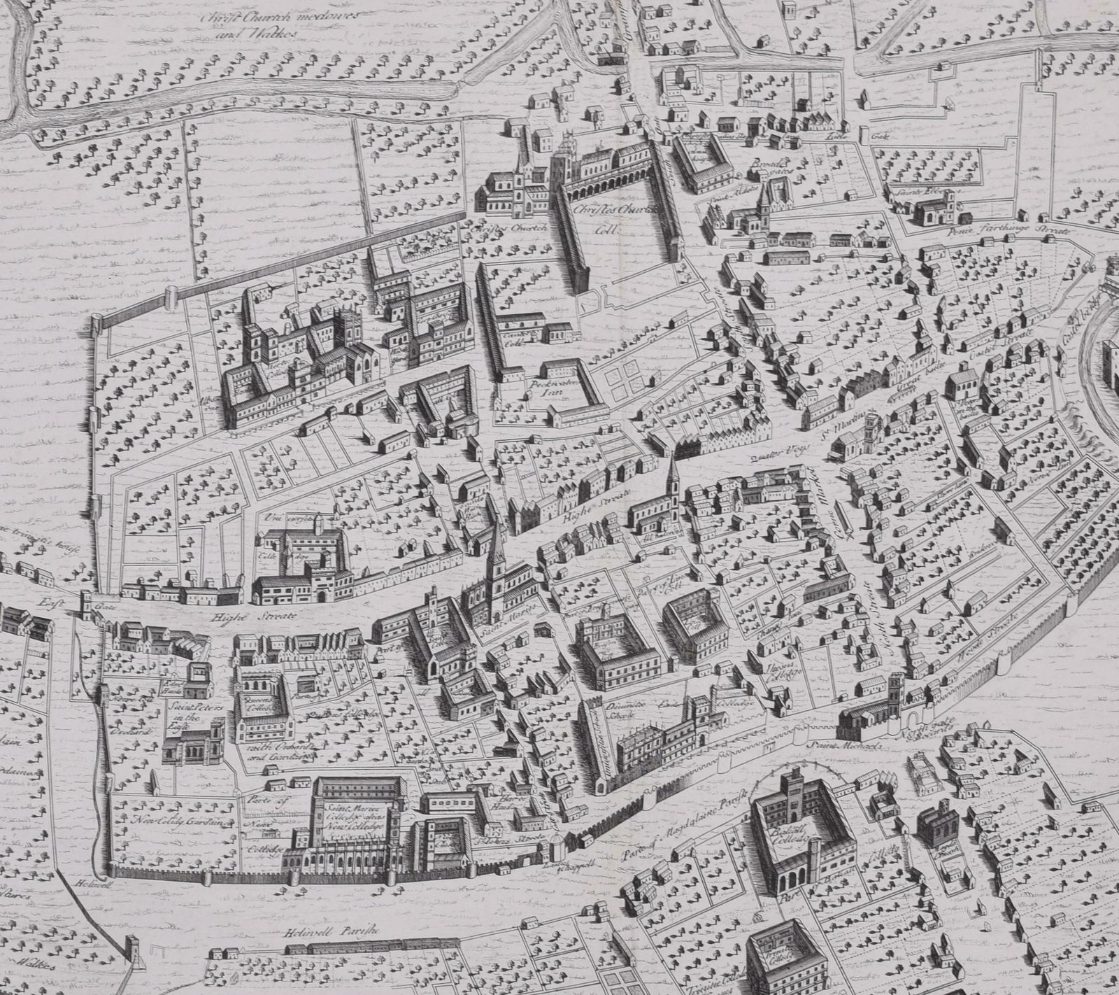 The First Map Of Oxford Engraving By William Williams After Ralph Agas 1733 photo Art