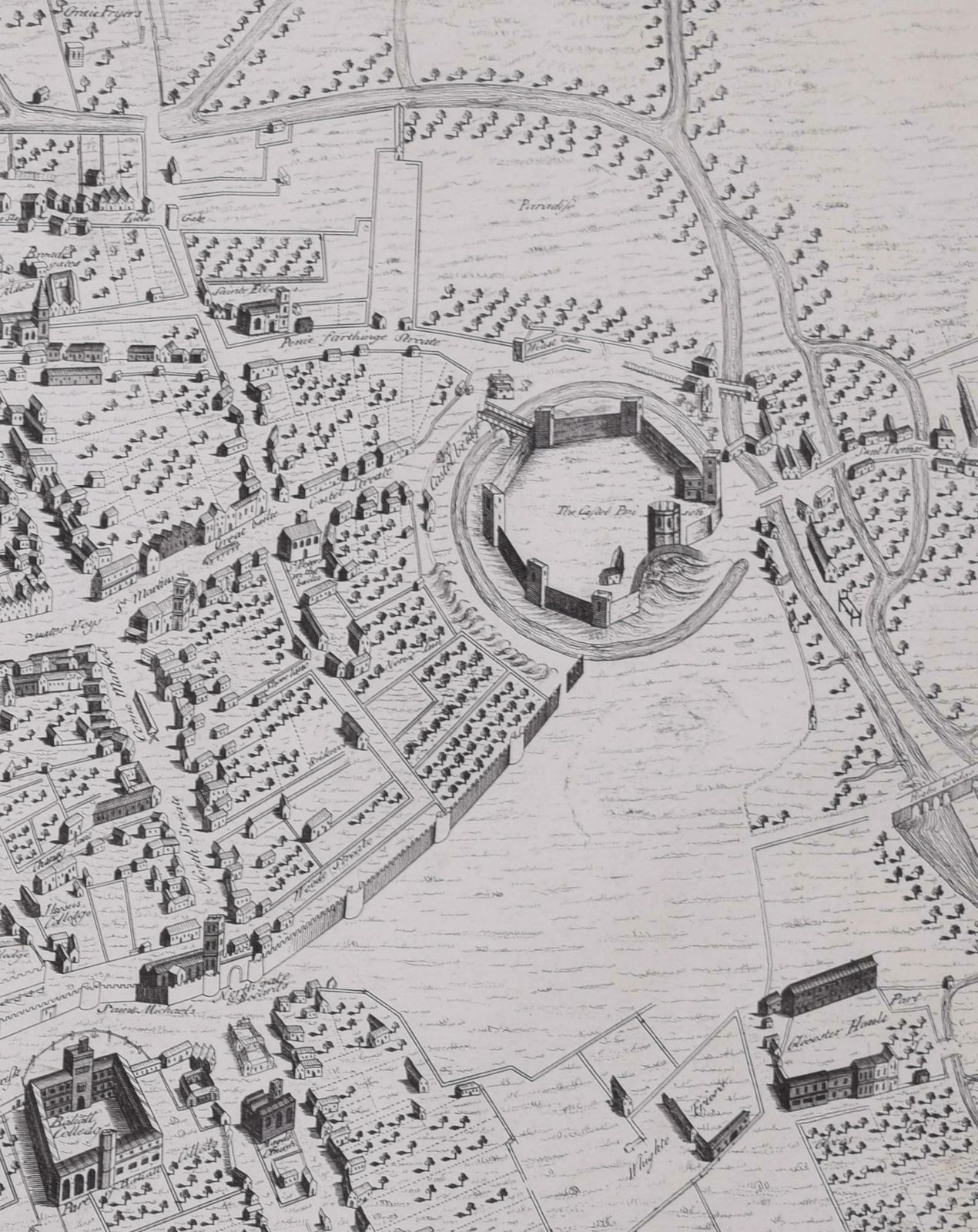 The First Map Of Oxford Engraving By William Williams After Ralph Agas 1733 photo 895.0