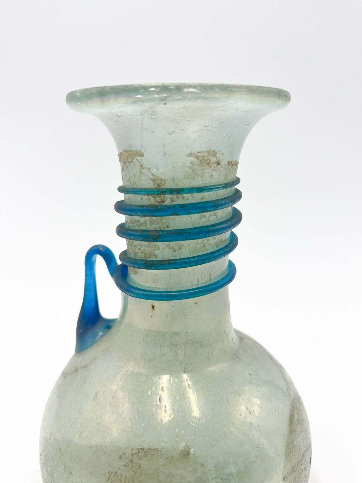 Light Blue Vase In Scavo Cenedese Glass From The Early Twentieth Century photo vinterior