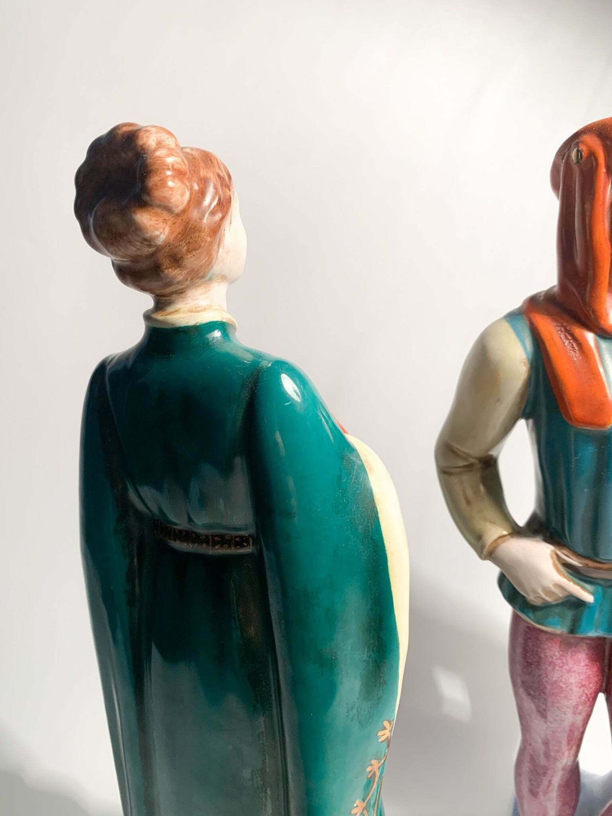 Pair Of Ceramic Lady And Gentleman Figurines By Zaccagnini From The 1940s photo buy