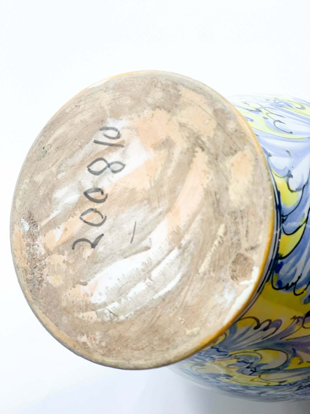 Blue And Yellow Italian Ceramic Vase From The 1940s photo 122.5