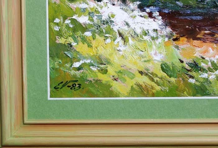Edgars Vinters Little River. 1983, Cardboard, Oil, 24x33 Cm photo for sale