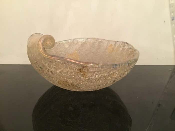 Seguso Centerpiece Iridescent Rugiada Murano Glass, 1950, Italy photo for sale
