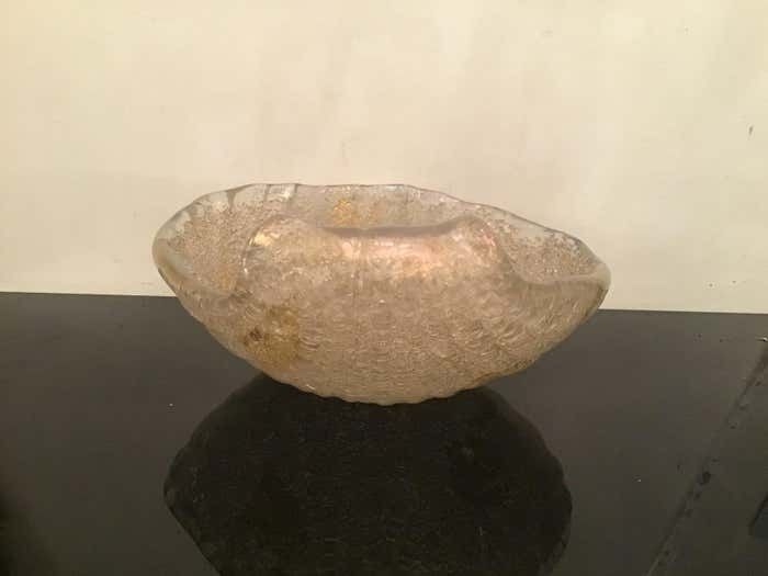 Seguso Centerpiece Iridescent Rugiada Murano Glass, 1950, Italy photo Home Decor