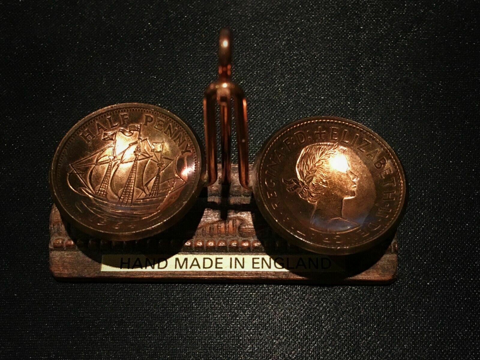 Vintage 1964 'Half Penny' Gold Plated Miniature Scales photo buy
