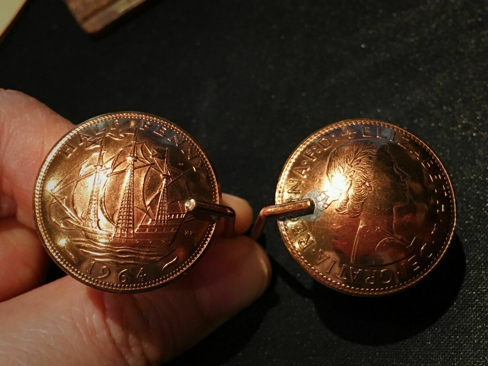 photo furniture Vintage 1964 'Half Penny' Gold Plated Miniature Scales