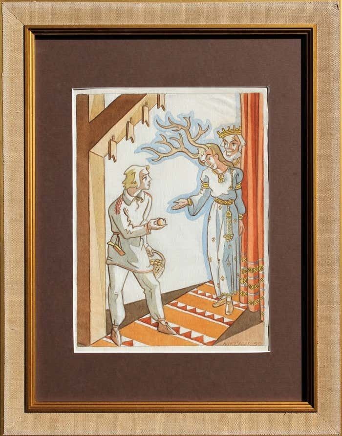 Niklavs Strunke Fairy Tale. 1950. Paper, Watercolor, 26, 5 X 19, 5 Cm photo 853.0