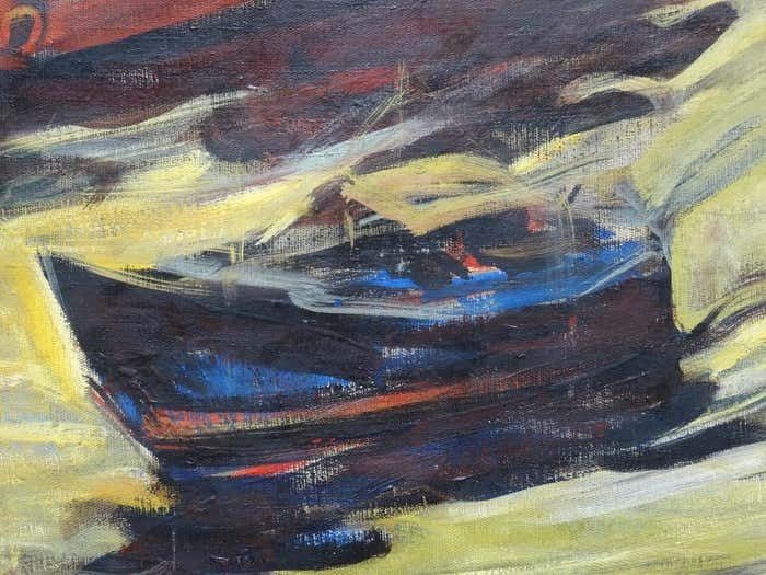 Jadviga Zjilvinska Channel. 1965, Canvas, Oil, 80x100 Cm photo Art