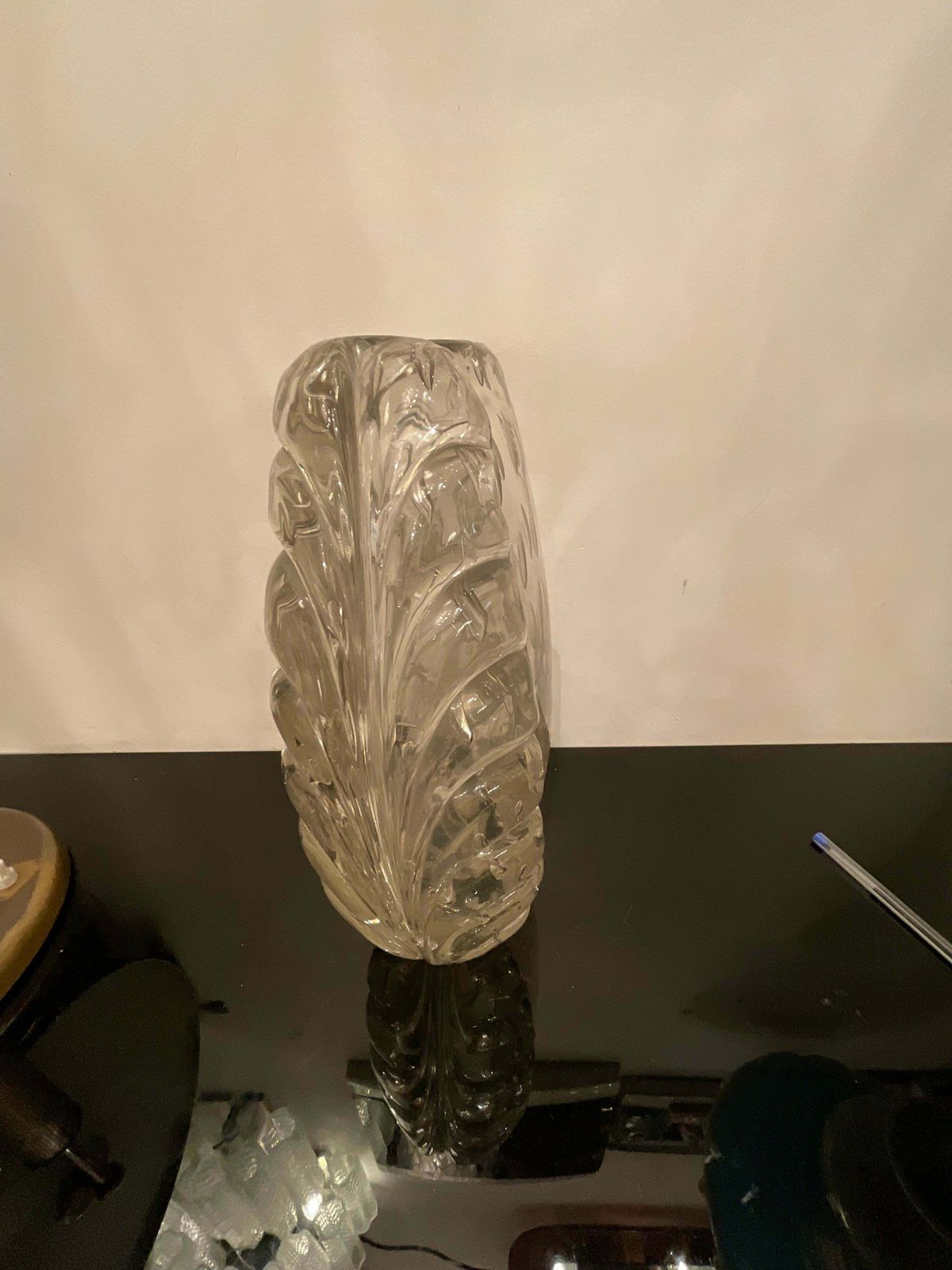 Barovier & Toso   Heavy Murano Glass Vase With Air Bubbles From The 1940s. photo vintage