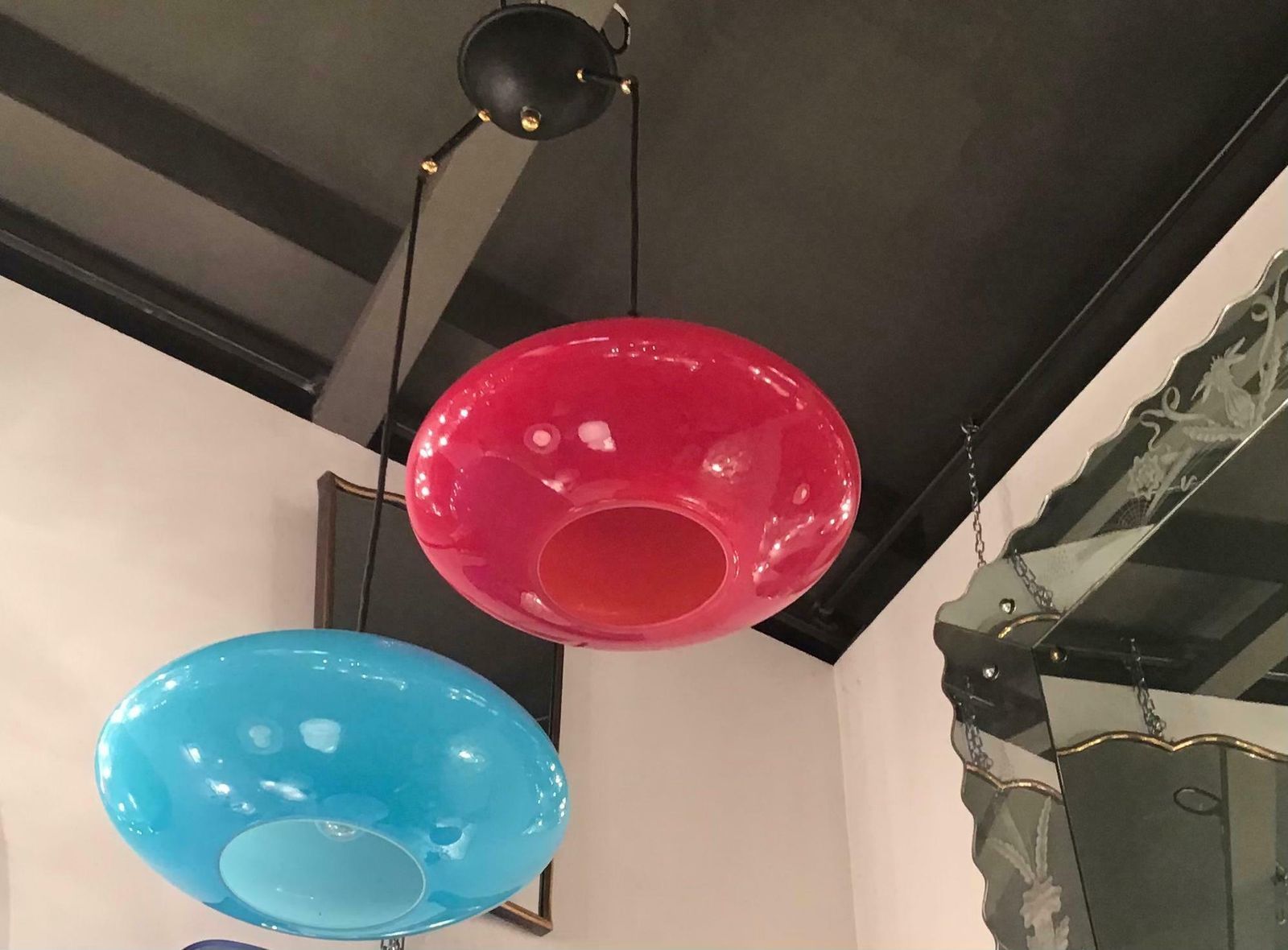 Vistosi Murano Glass Ottone Chandelier 1955 Italy photo furniture