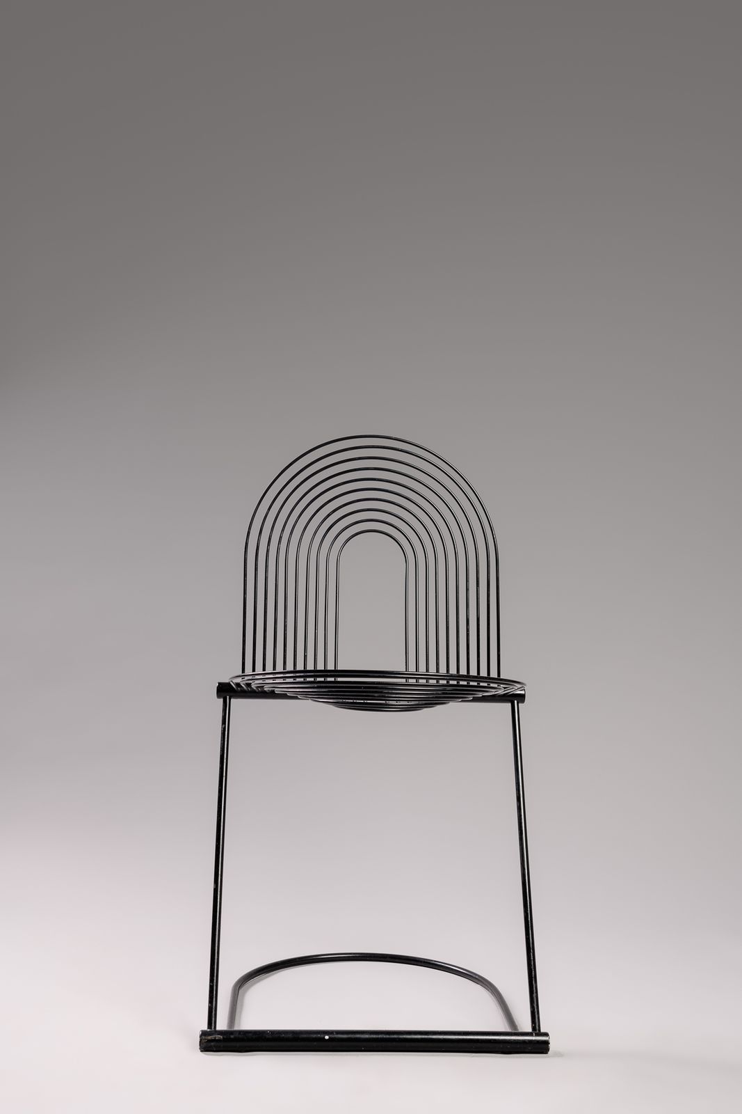 Herbert Ohl For Rosenthal Studio Linie Einrichtung, ‘Swing’ Chair In Black Painted Spring Steel, Germany, 1982 photo furniture