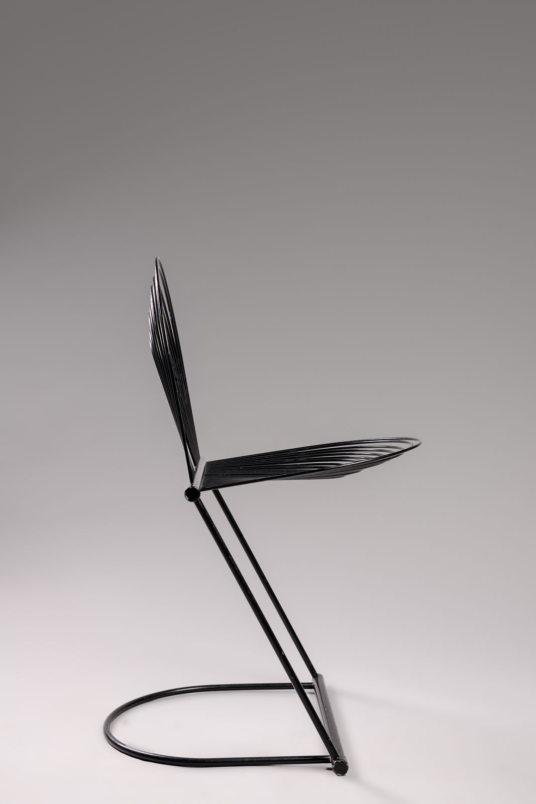 Herbert Ohl For Rosenthal Studio Linie Einrichtung, ‘Swing’ Chair In Black Painted Spring Steel, Germany, 1982 photo for sale