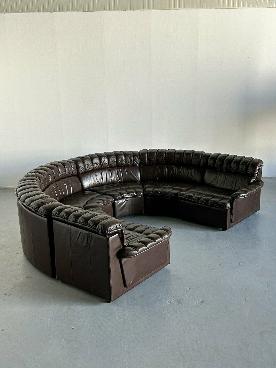 Mid Century Modern Leather Sectional Snake Sofa In The Style Of De Sede Ds 600 Non Stop, 1970s West Germany Modular Seating Set photo furniture
