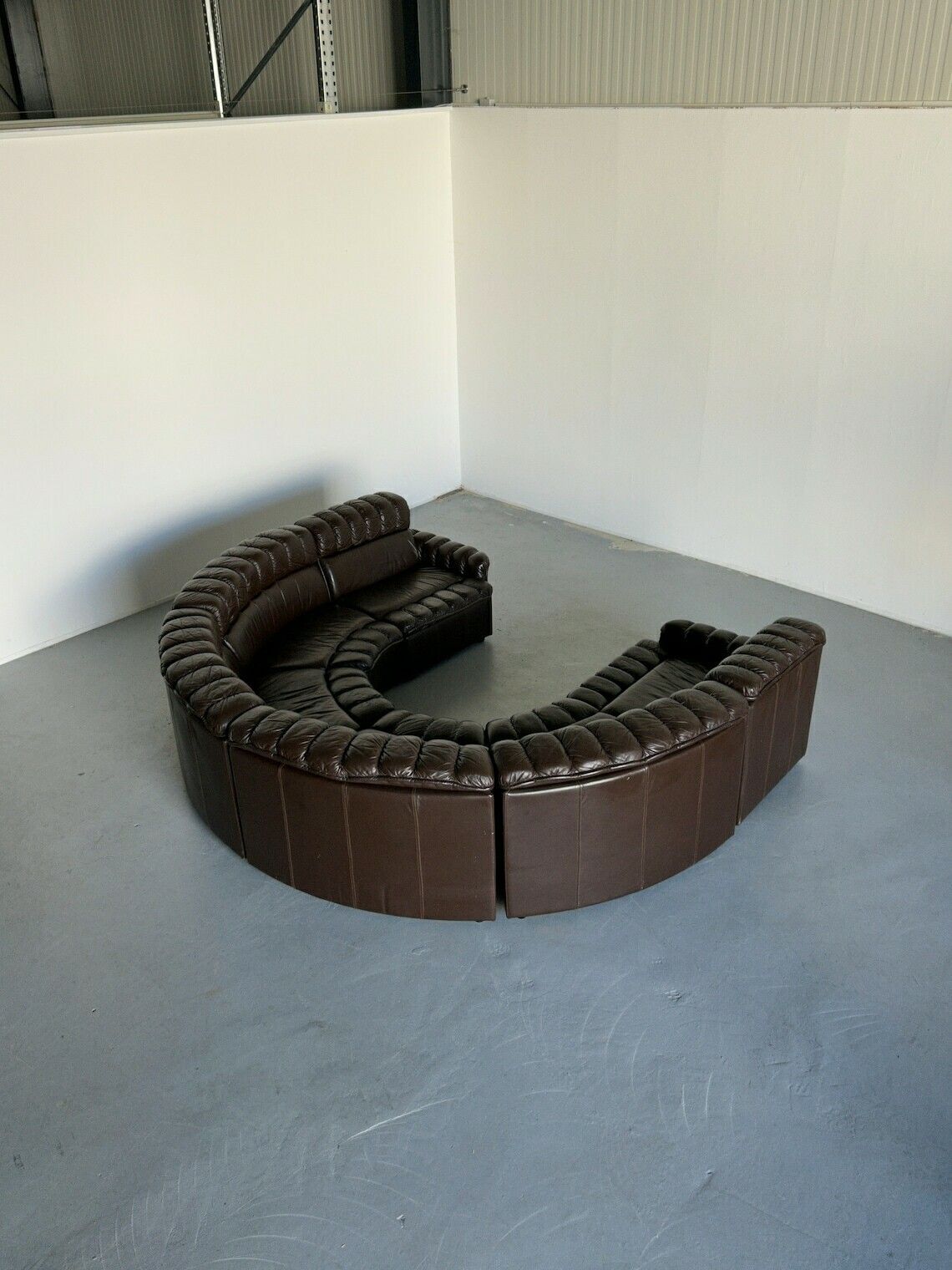 Mid Century Modern Leather Sectional Snake Sofa In The Style Of De Sede Ds 600 Non Stop, 1970s West Germany Modular Seating Set photo 7091.0