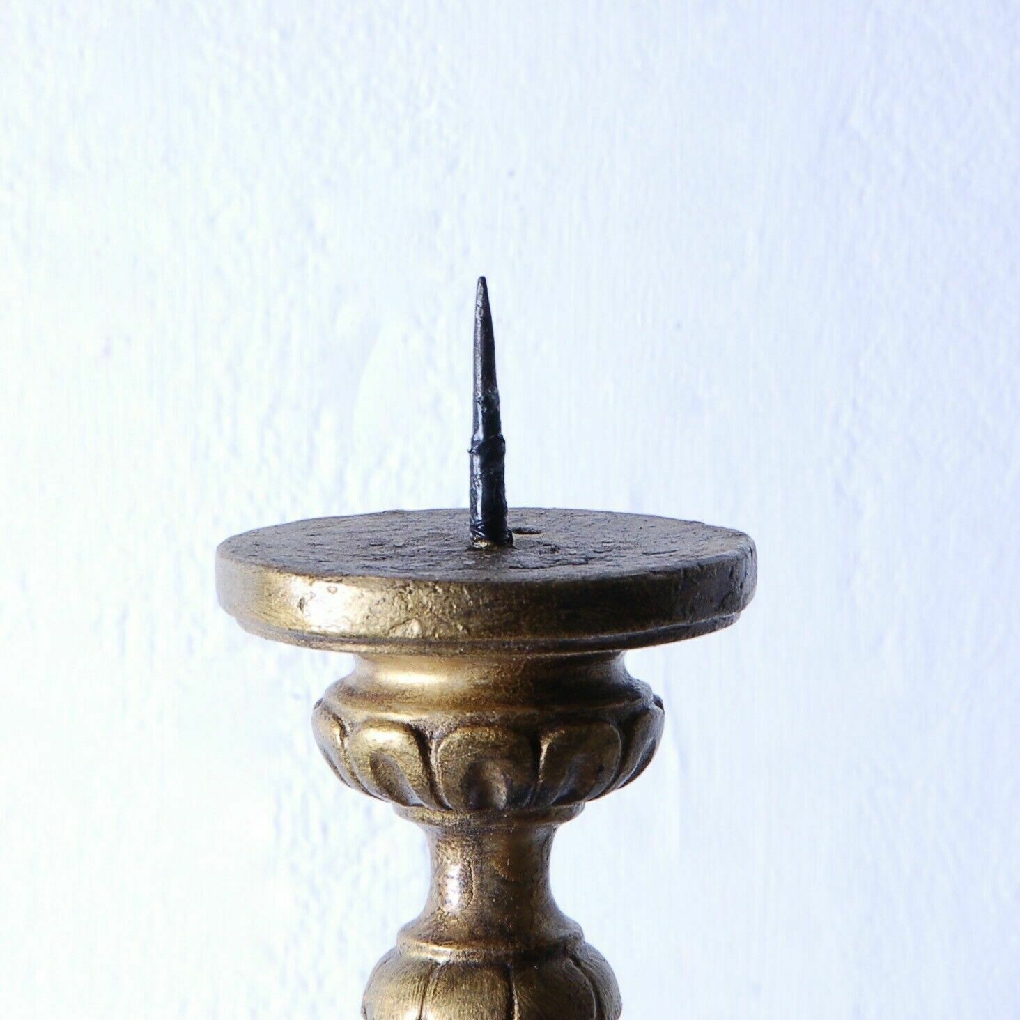photo furniture Old Wall Candle Holder From The 19th Century With An Ecclesiastical Gilded Wooden Arm