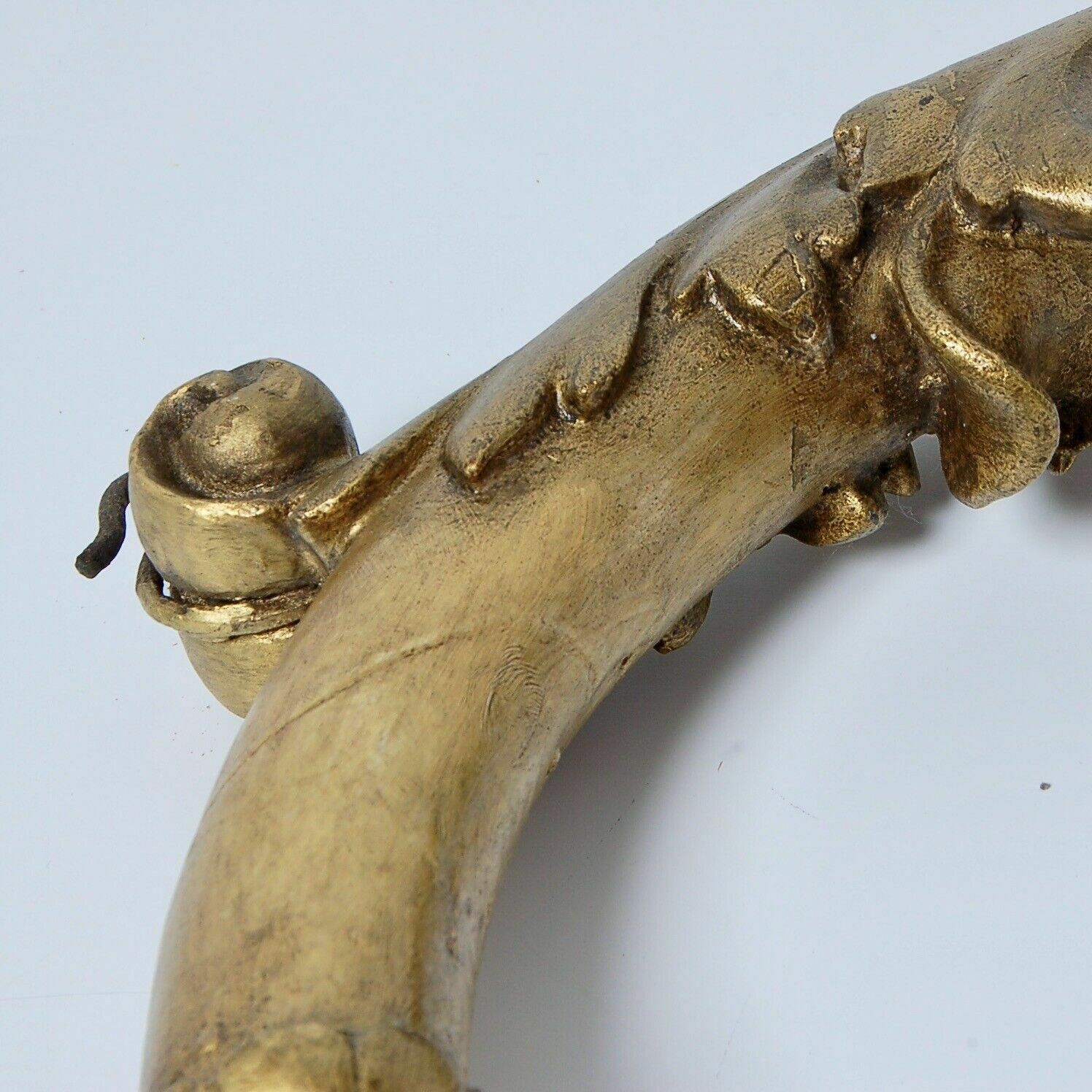Home Decor Old Wall Candle Holder From The 19th Century With An Ecclesiastical Gilded Wooden Arm photo