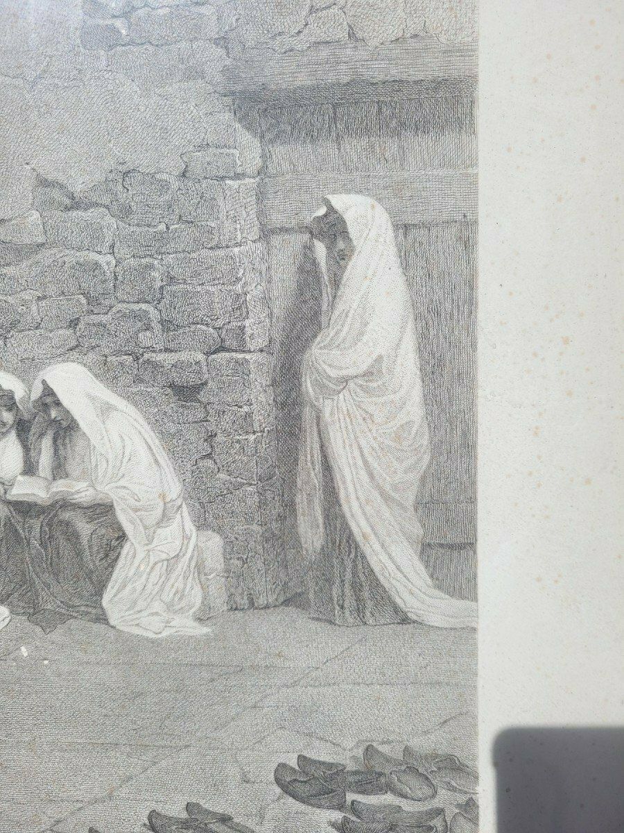 photo furniture The Jews In Front Of Solomon's Wall, Framed Engraving, Alexandre Bida, 19th Century