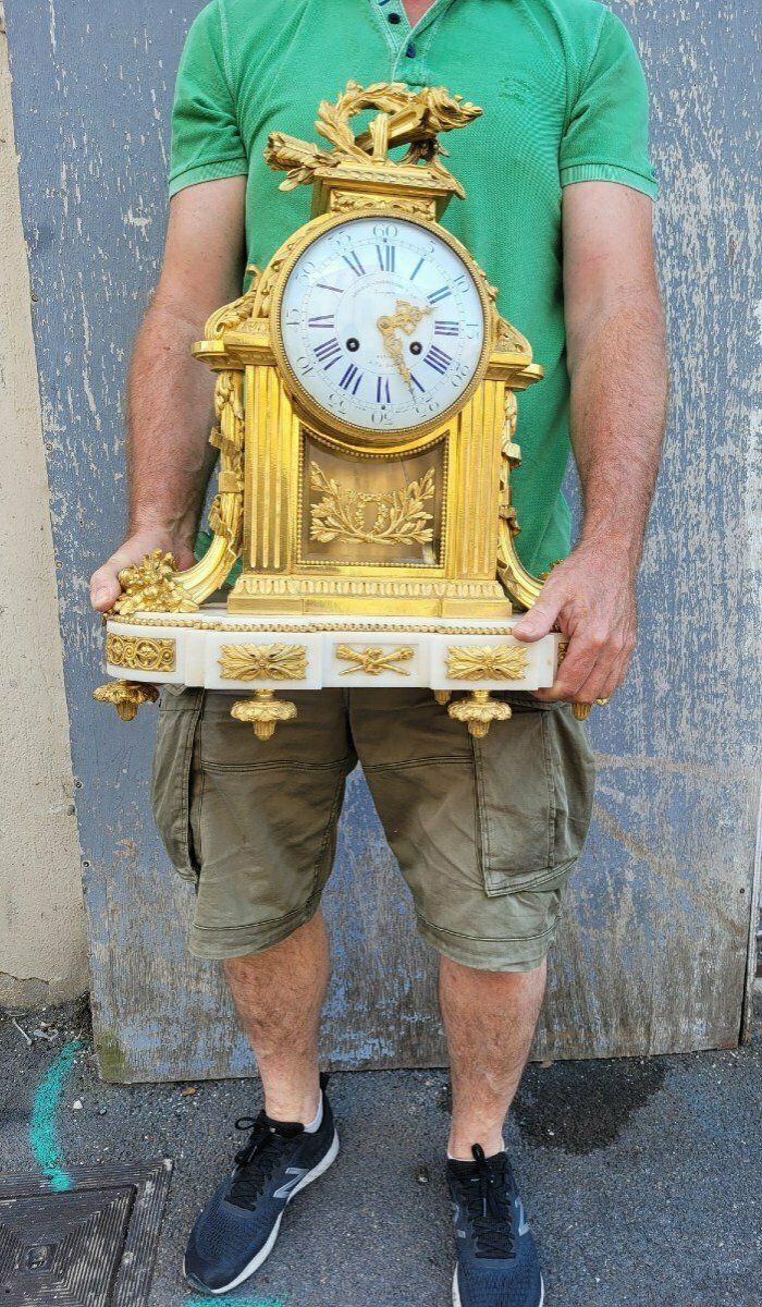 Clock In Gilt Bronze And Marble, Charpentier, Napoleon III, 19th Century photo Home Decor