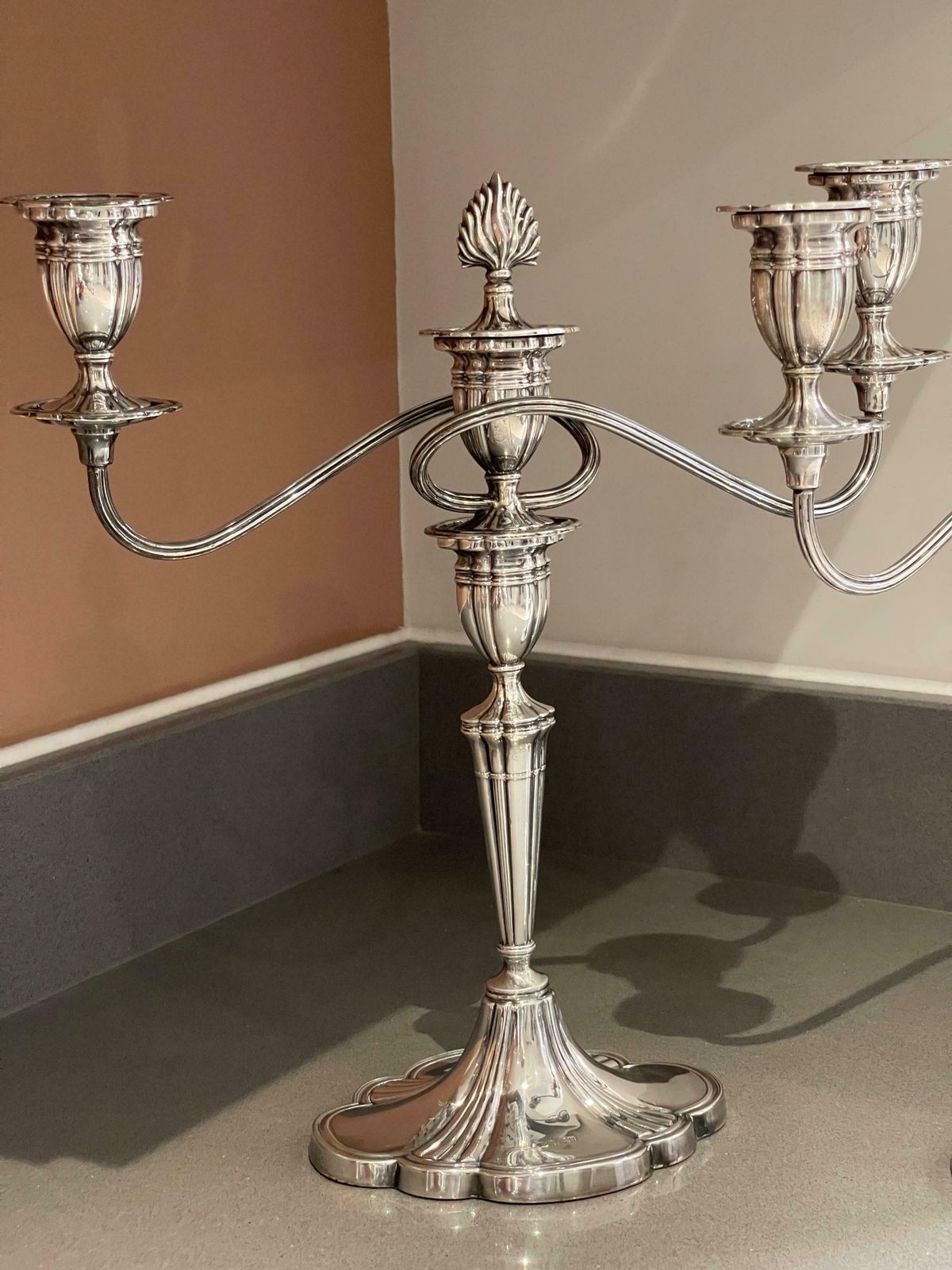 Antique Candelabras A Pair Of Elegant Sterling Silver Candle Holders Hallmarked photo Home Decor